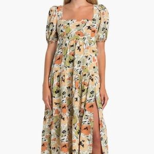 ASTR the Label Square Neck Midi Dress